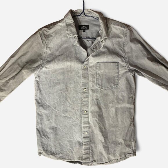 Vintage A.P.C. Light Grey Button-Up Shirt - Picture 4 of 6